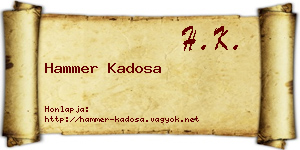 Hammer Kadosa névjegykártya