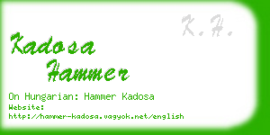 kadosa hammer business card
